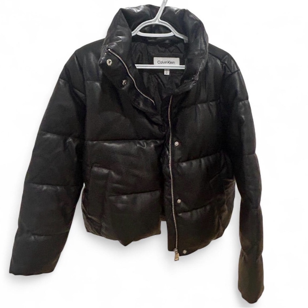 Calvin Klein Faux Leather Puffer
